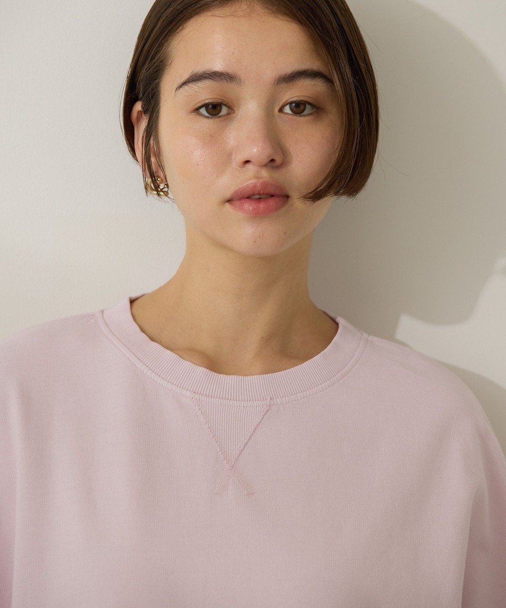 AMERICAN HOLIC ピグメント加工ミニ裏毛半袖プルオーバー 