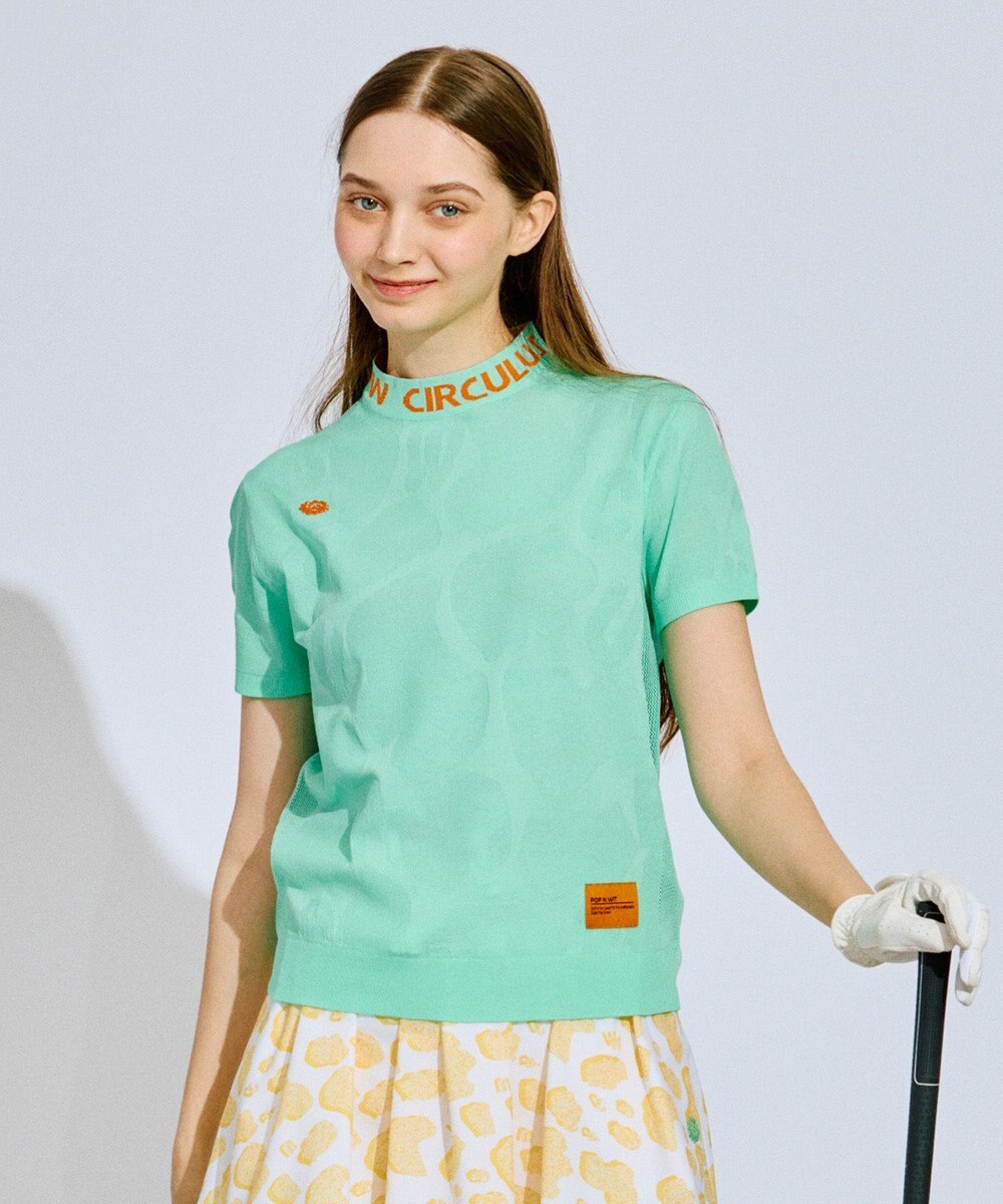 PW CIRCULUS 【手洗い可能】【WOMEN】アニマルドットニットモック ゴルフウェア レディース 