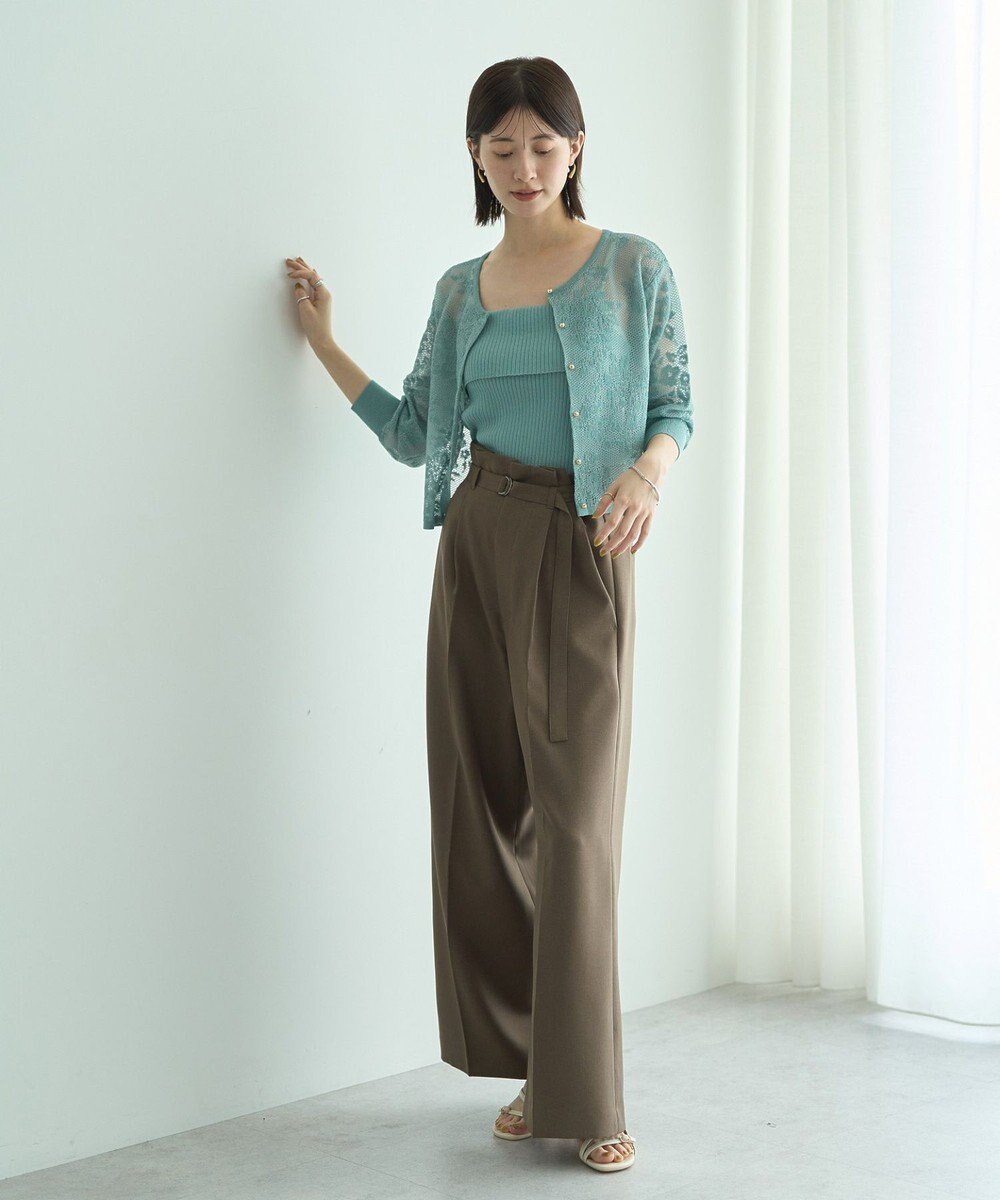 YECCA VECCA 【2点SET】インナーセットレース柄カーディガン 