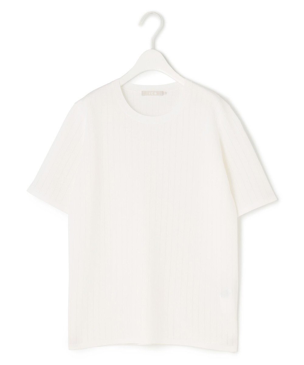 ICB 【洗える】 ストライプパターン ニットトップス 