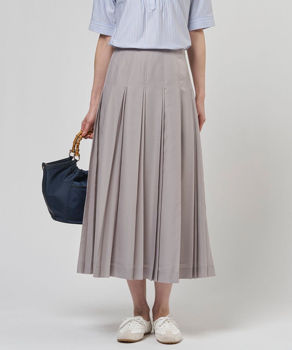 J.PRESS LADIES S エアリースパンボイル プリーツ スカート 