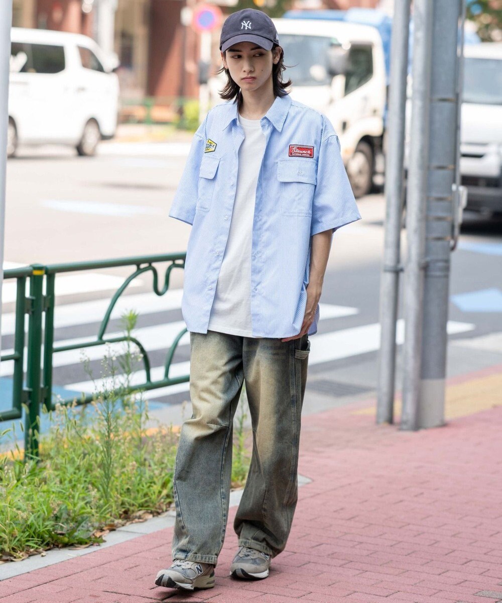 WEGO 【ユニセックス着用ITEM/MLサイズ展開】オックスフォードワッペンシャツ（SS） 