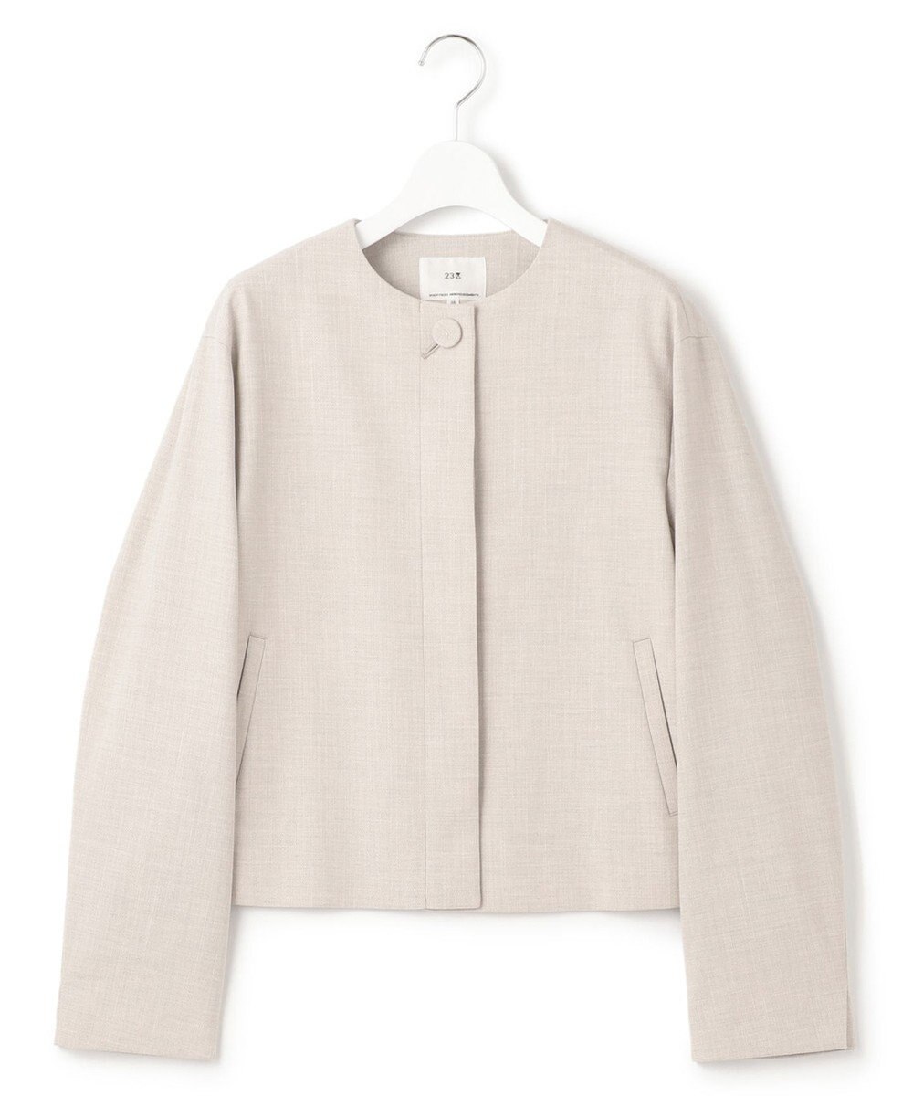 23区 【セットアップ対応】ストレッチブッチャー ノーカラー ジャケット 