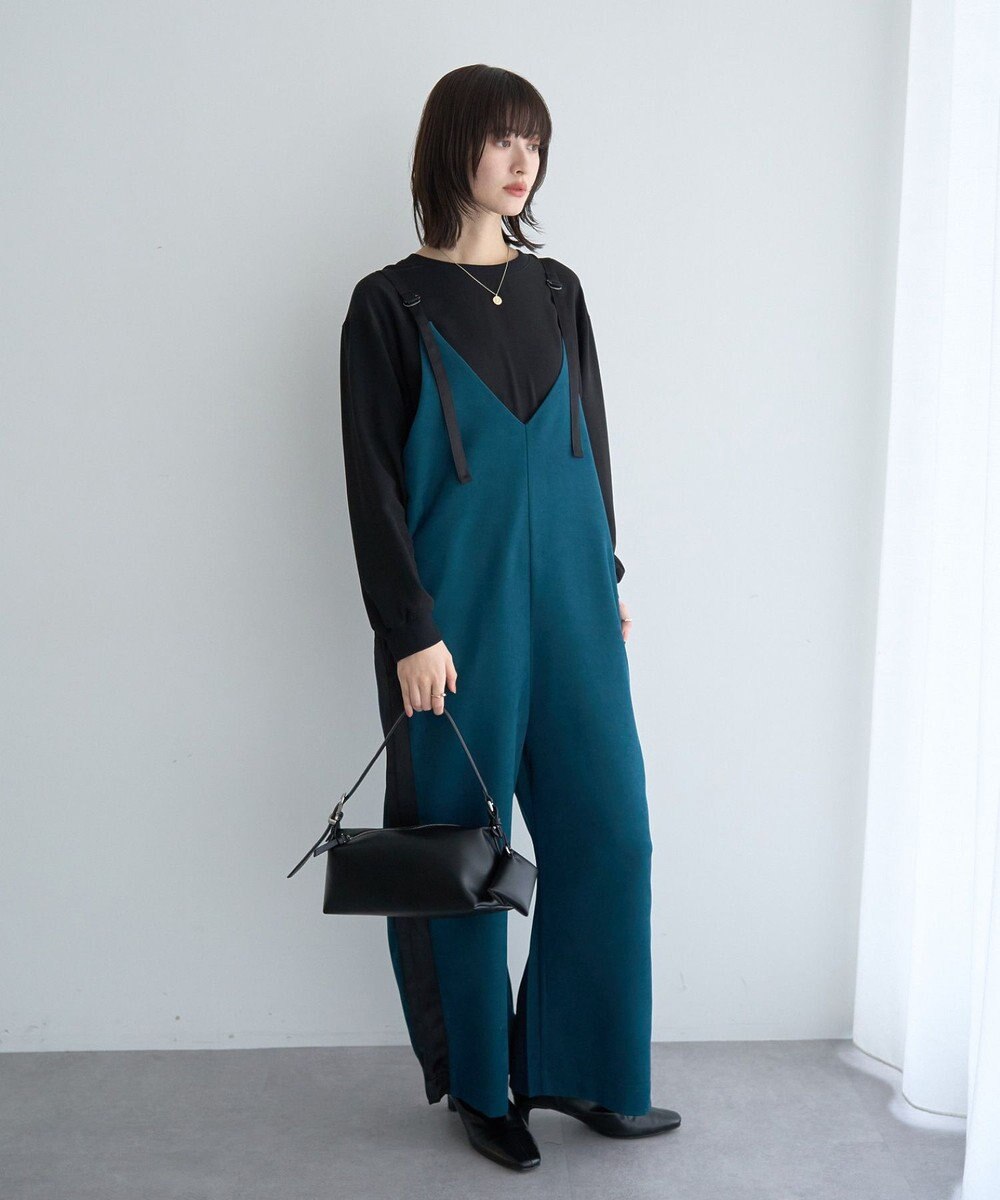 YECCA VECCA リブMIXジョーゼットブラウス 