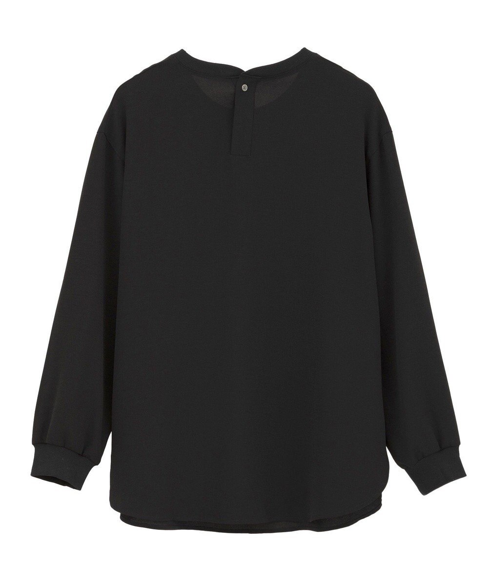 YECCA VECCA リブMIXジョーゼットブラウス 