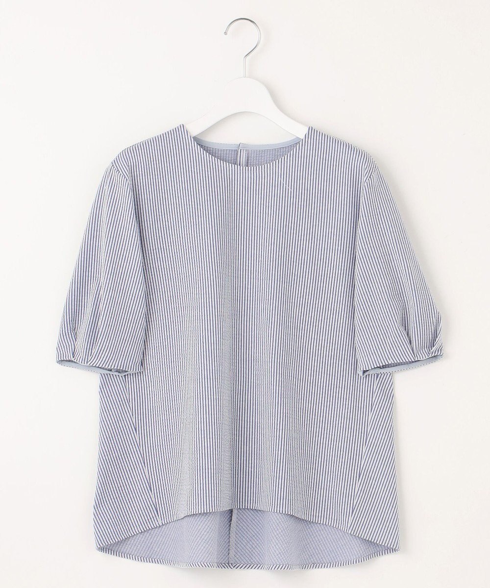 J.PRESS LADIES 【WEB限定カラーあり・抗菌消臭・吸水速乾】サッカージャージー 5分袖 ペプラム カットソー 