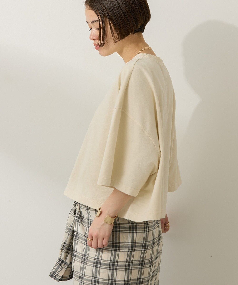 AMERICAN HOLIC ピグメント加工ミニ裏毛半袖プルオーバー 