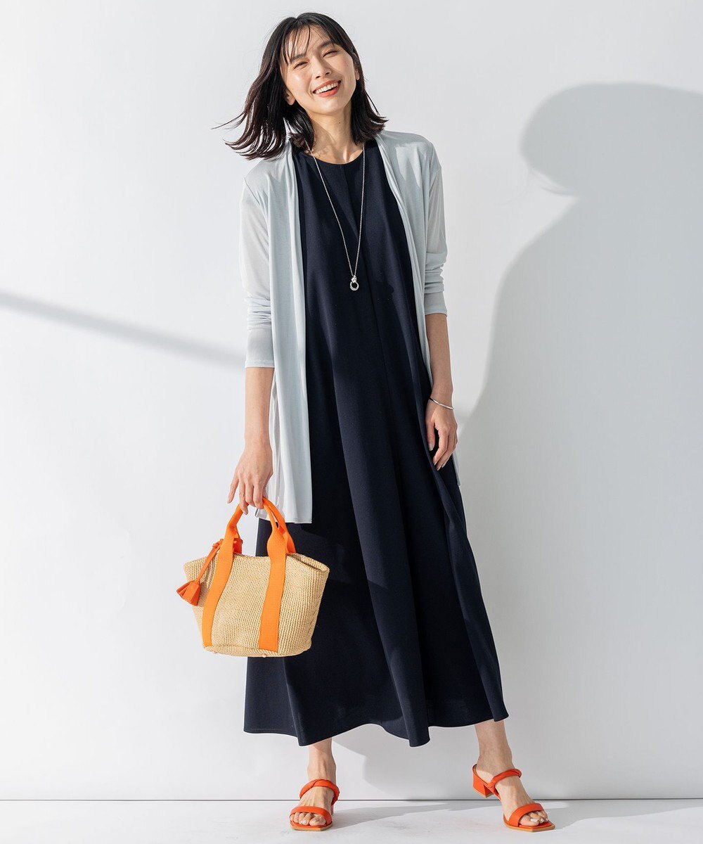 23区 L 【洗える】ライトピケジャージー フレア ワンピース 