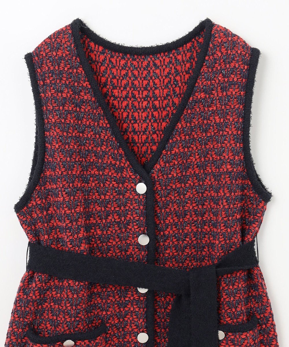 GRACE CONTINENTAL バイカラージャガードニットワンピース 