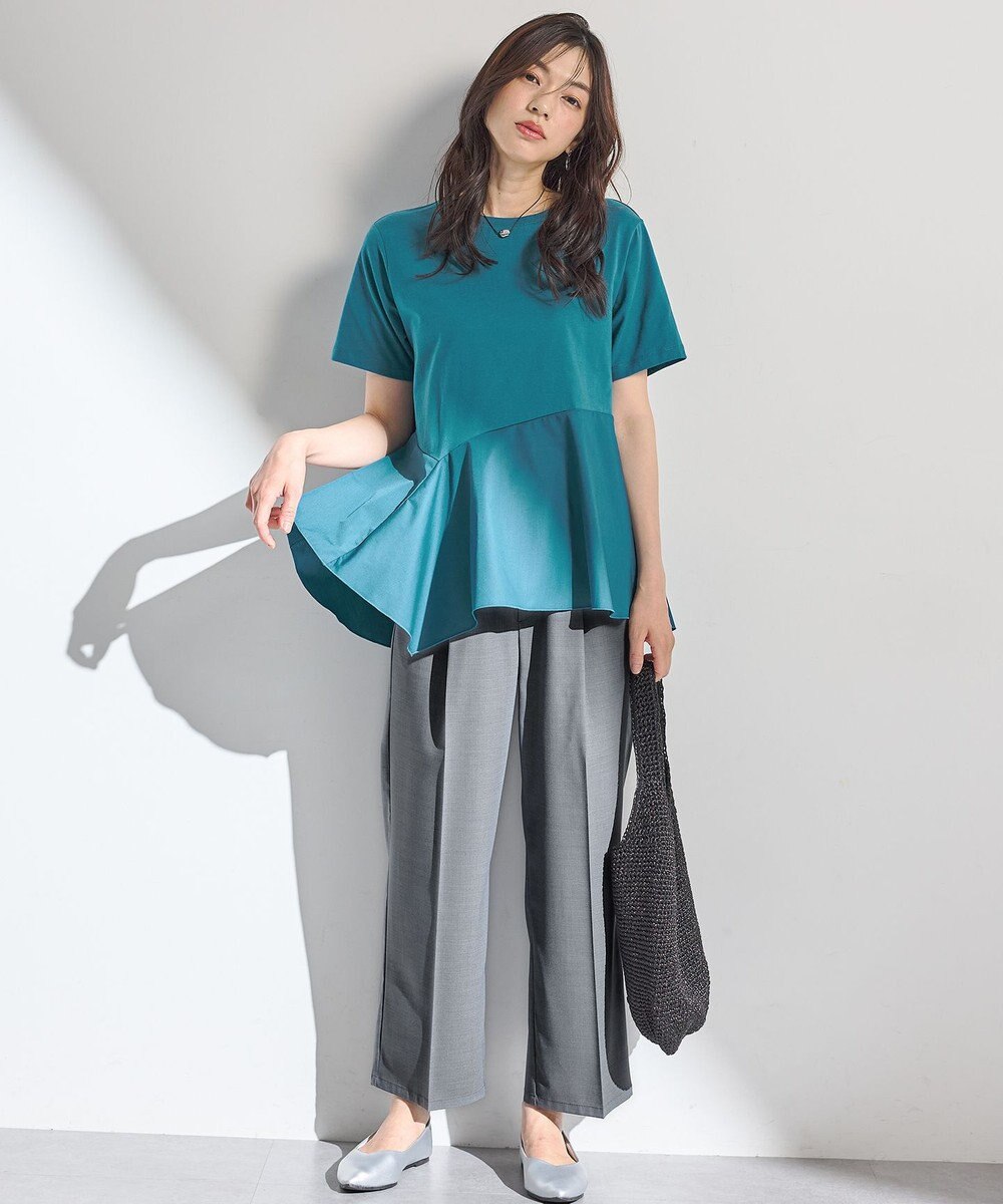 ANY L 【洗濯機可】コンビネーションイレヘムカットソー 