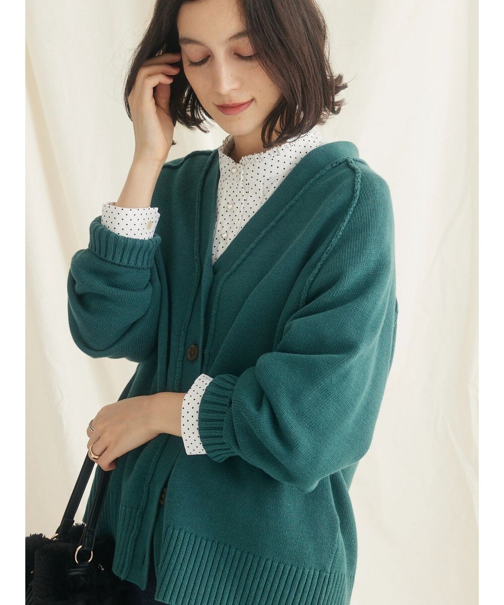 CRAFT STANDARD BOUTIQUE Ｖネックアウトリンキングカーディガン 