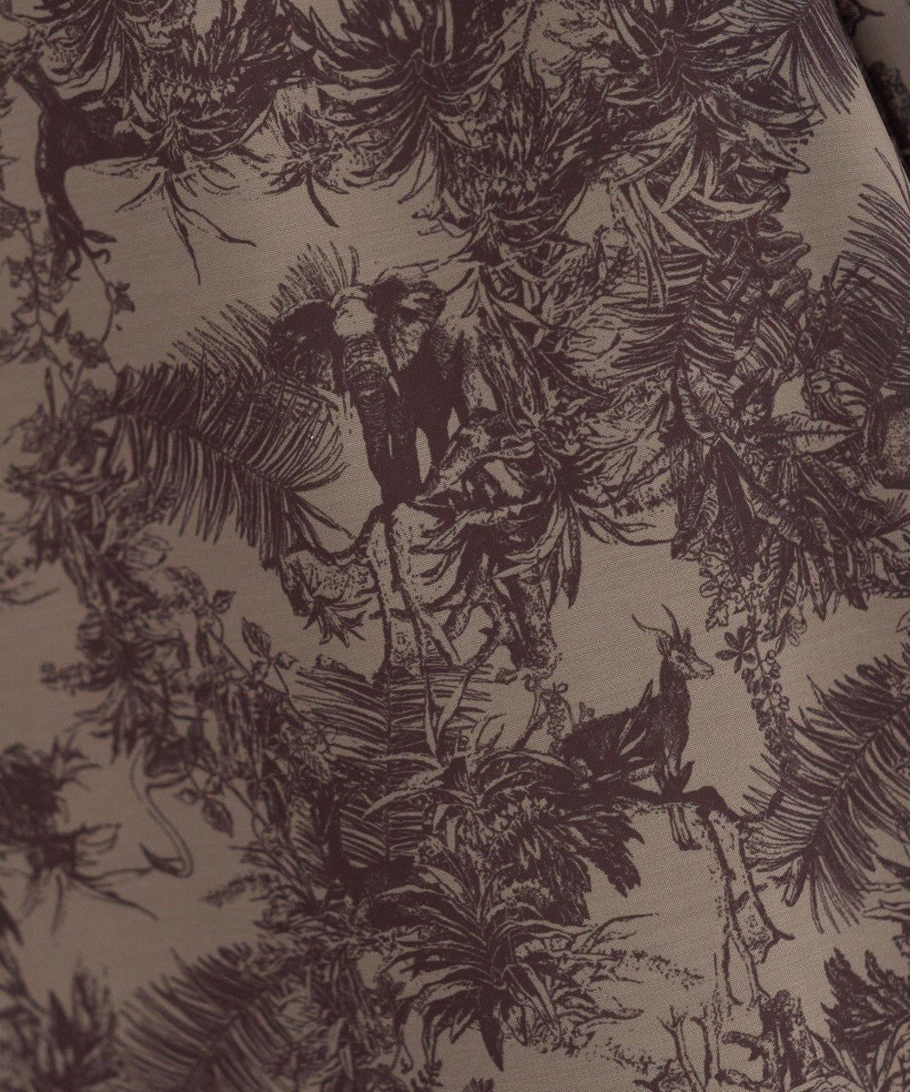 YECCA VECCA サファリ柄フレアシャツワンピース 