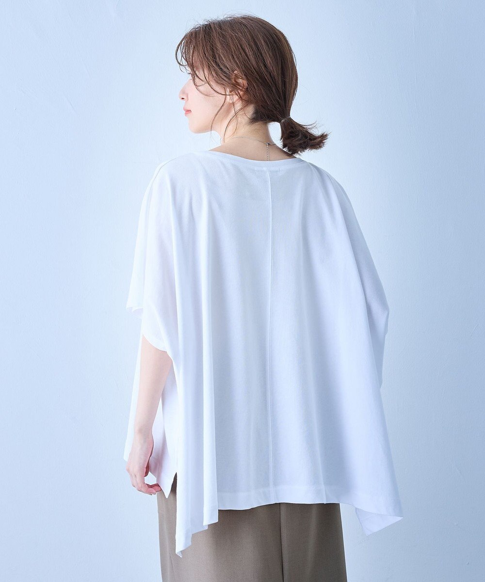 ANY ハイツイストコットンポンチョ風Tシャツ 