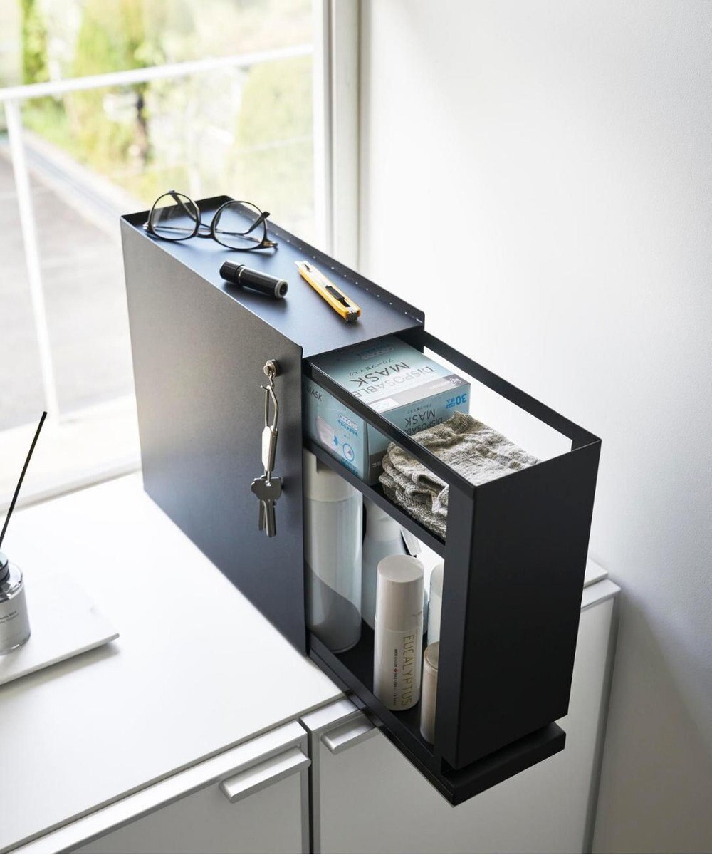 tower 隠せる引き出し収納 タワー ブラック 