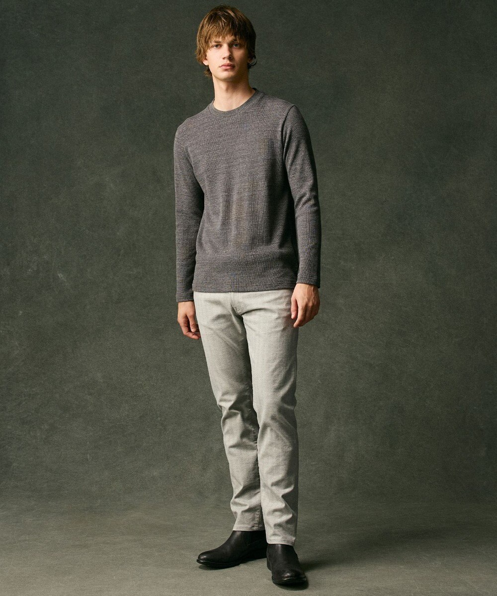 JOSEPH ABBOUD 【オリジナルオーガニックコットン使用/サスティナブル/伸縮/保形性】JOE COTTON ワッフル クルーネックＴシャツ 