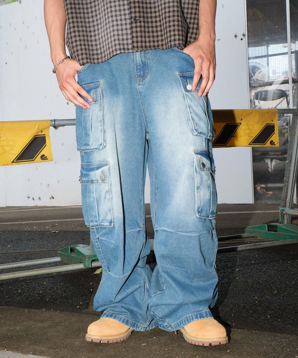 WEGO マルチポケットデニムパンツ 