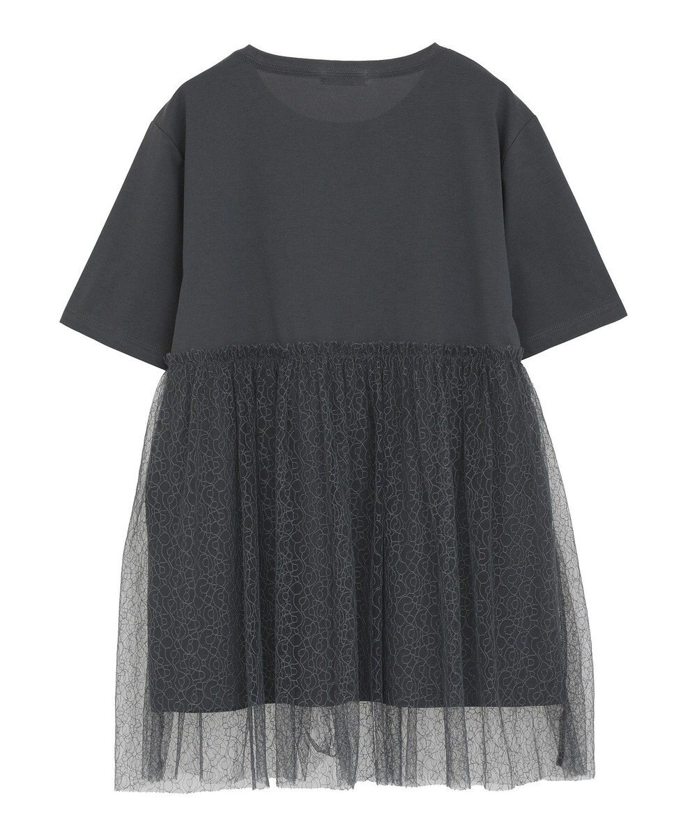 earth music&ecology ニュアンス柄レースドッキングプルオーバー 