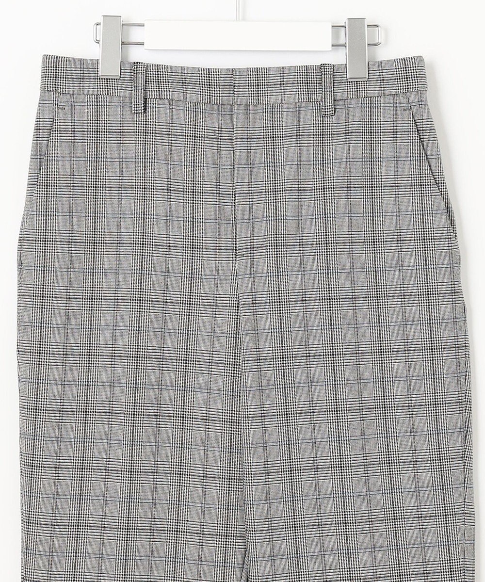 自由区 【裏起毛/撥水加工】TRギャバ グレンチェック テーパードパンツ 