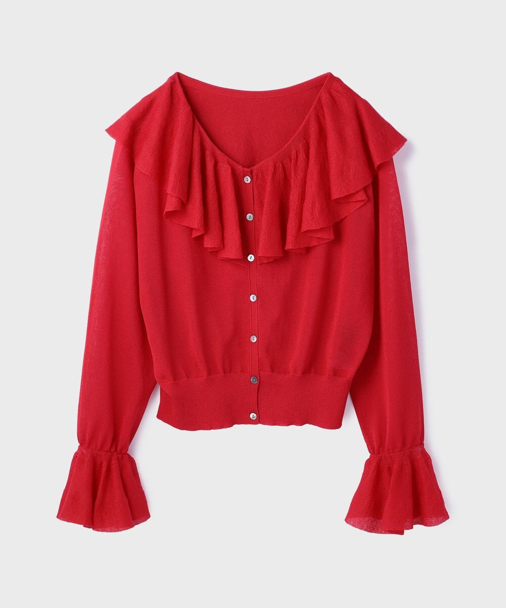 GRACE CONTINENTAL フリルニットカーディガン 