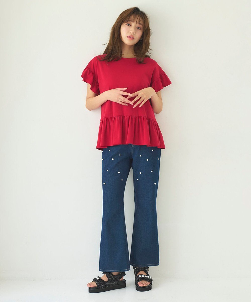 Feroux ランダムパールデニム パンツ 