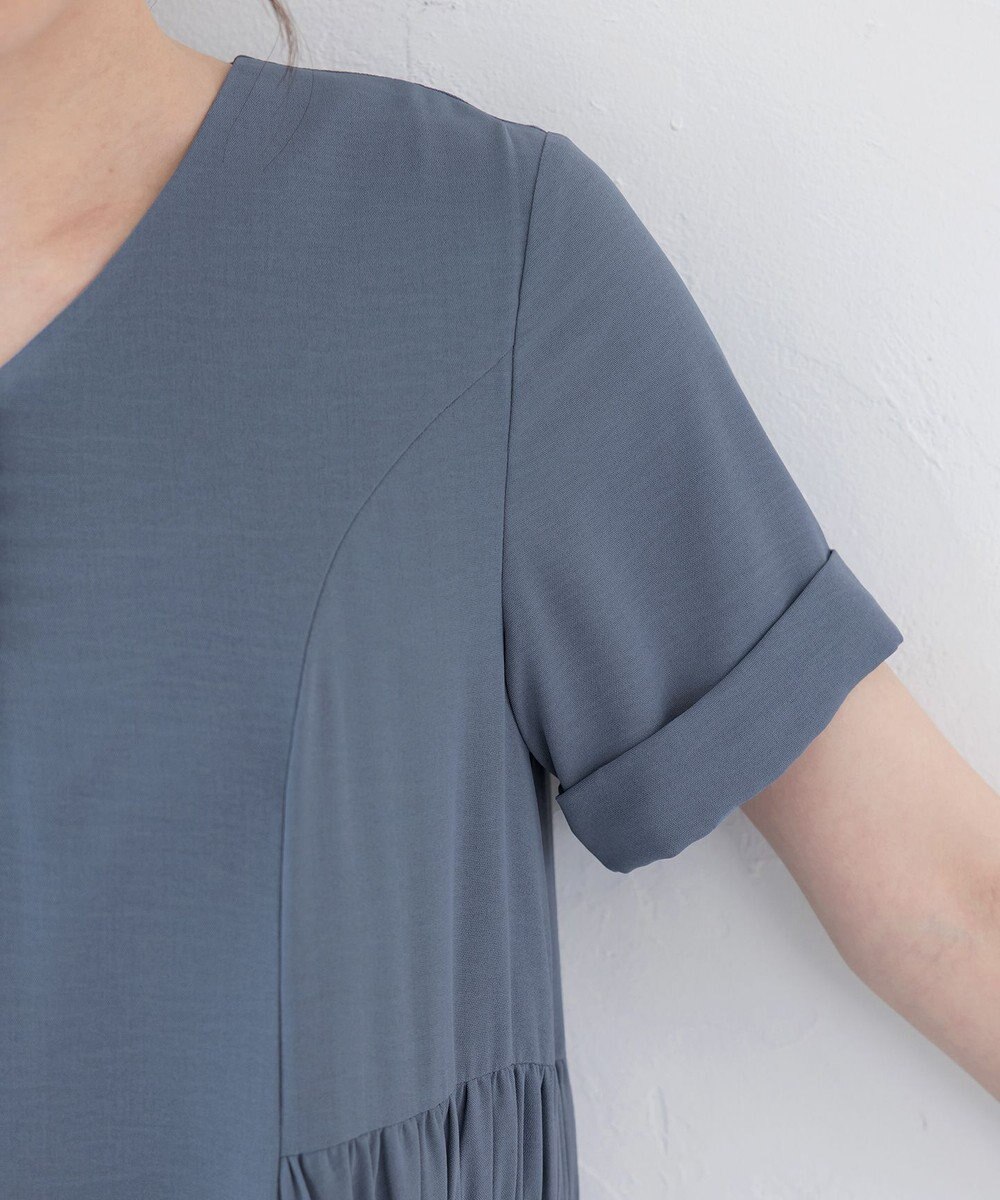 Tiaclasse 【洗える】サイドギャザーワンピース 