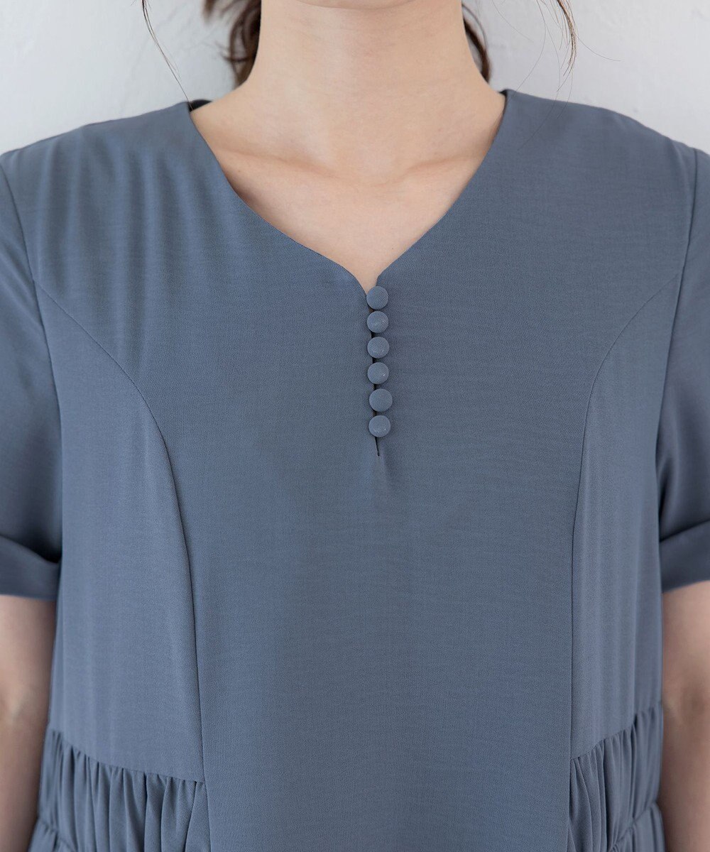 Tiaclasse 【洗える】サイドギャザーワンピース 