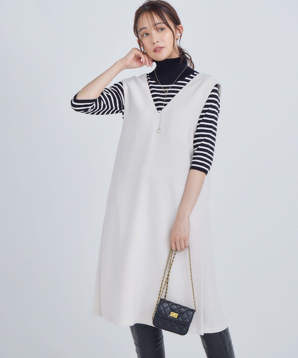 組曲 L ライトダブルクロス ジャンパーワンピース 