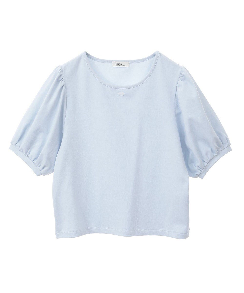 earth music&ecology ロゴプレート付きパフスリーブプルオーバー 