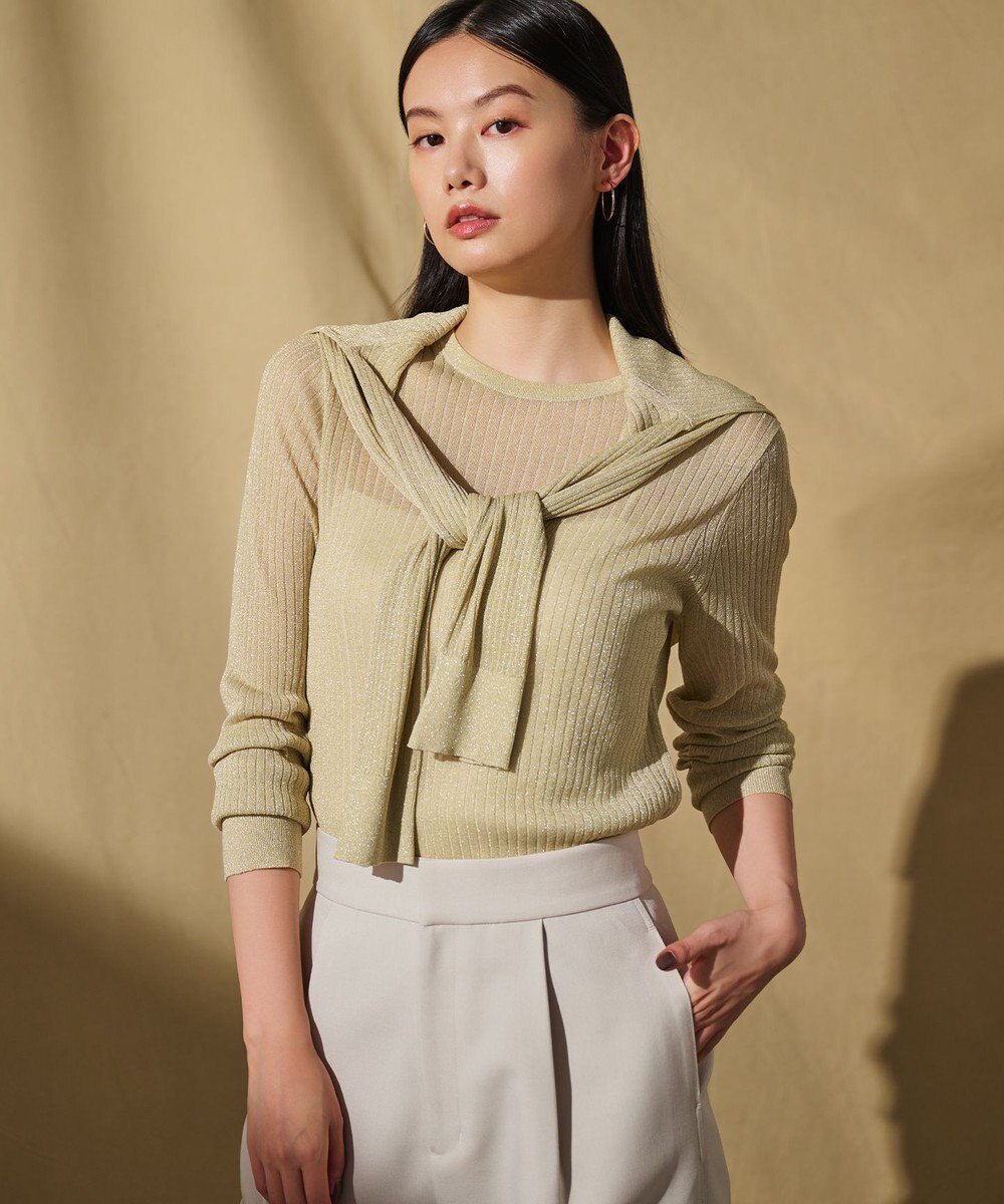 uncrave 【手洗い可】ラメ シアー クルーネック ニット（uncrave STANDARD） 