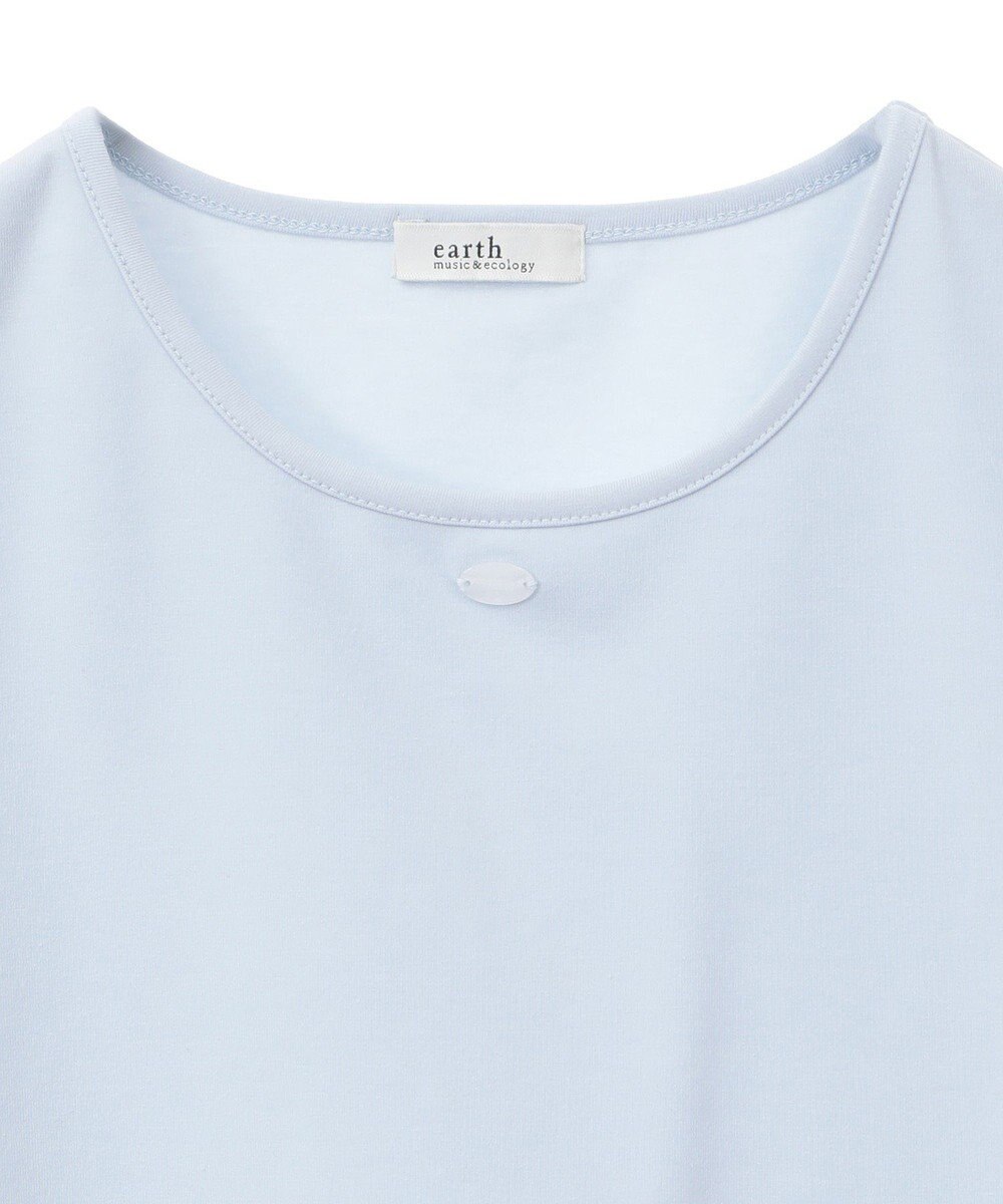 earth music&ecology ロゴプレート付きパフスリーブプルオーバー 