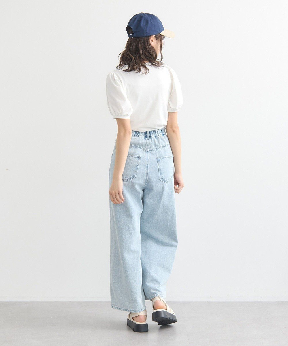 earth music&ecology ロゴプレート付きパフスリーブプルオーバー 