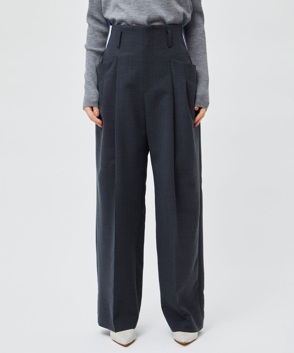 BEIGE， LAC / 2WAYストレッチワイドタックパンツ 