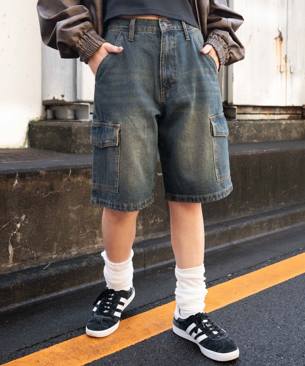 WEGO ヴィンテージウォッシュカーゴハーフパンツ 