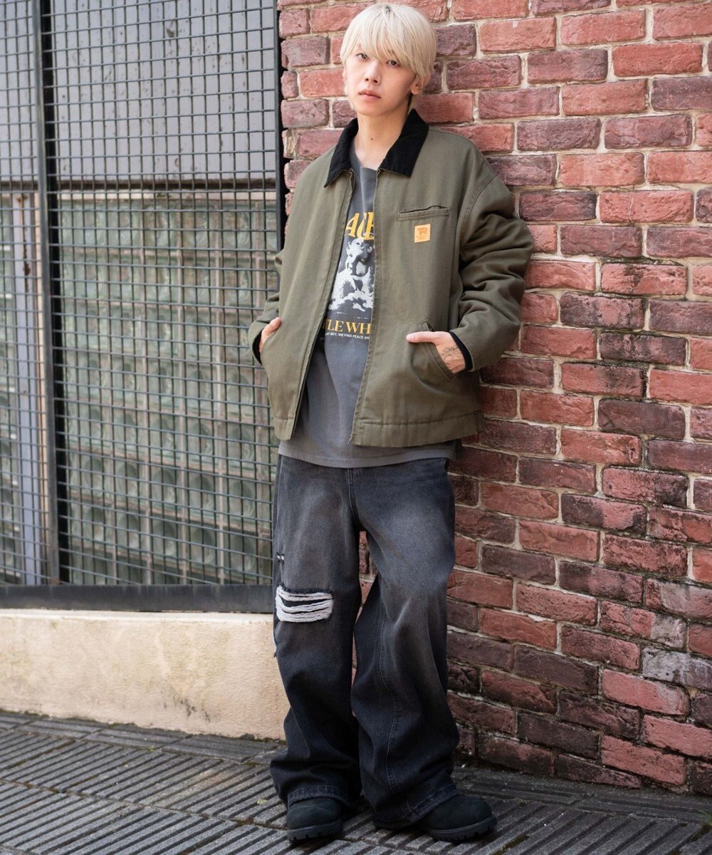 WEGO 【ユニセックス着用ITEM/MLサイズ展開】ワーカーズキルティングZIPジャケット 