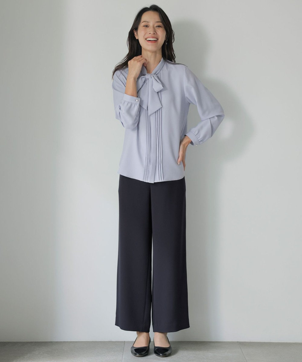 J.PRESS LADIES 【洗える】ヌーディスバックサテン ボウタイ ブラウス 