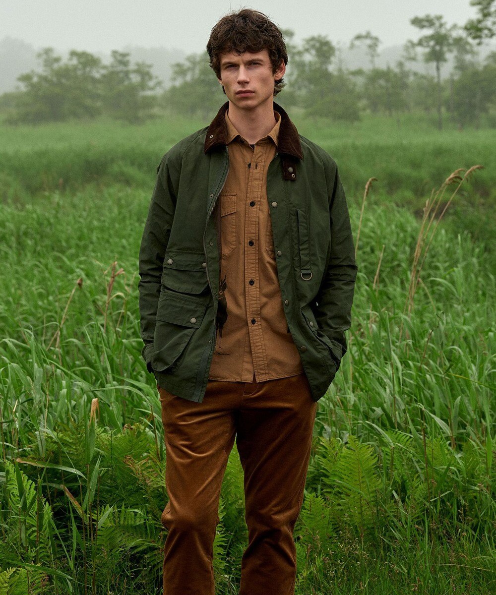 JOSEPH ABBOUD MOUNTAIN 【軽量/ワックスコーティング・テ―ム・ヤルビー氏コラボ】ワックスクロス プリント ブルゾン 