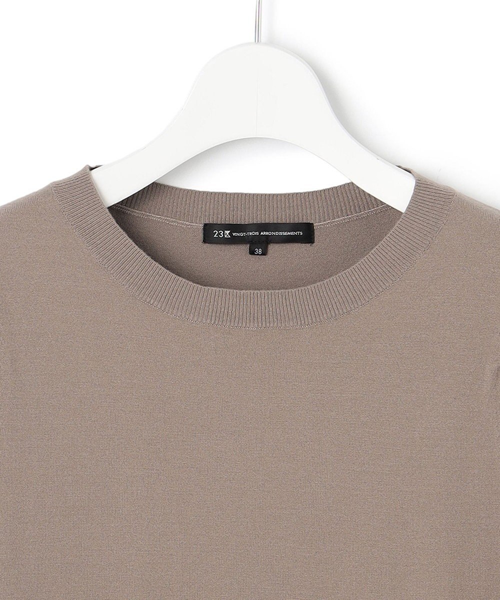 23区 ヴィスコースストレッチ パフスリーブ 半袖 ニット 