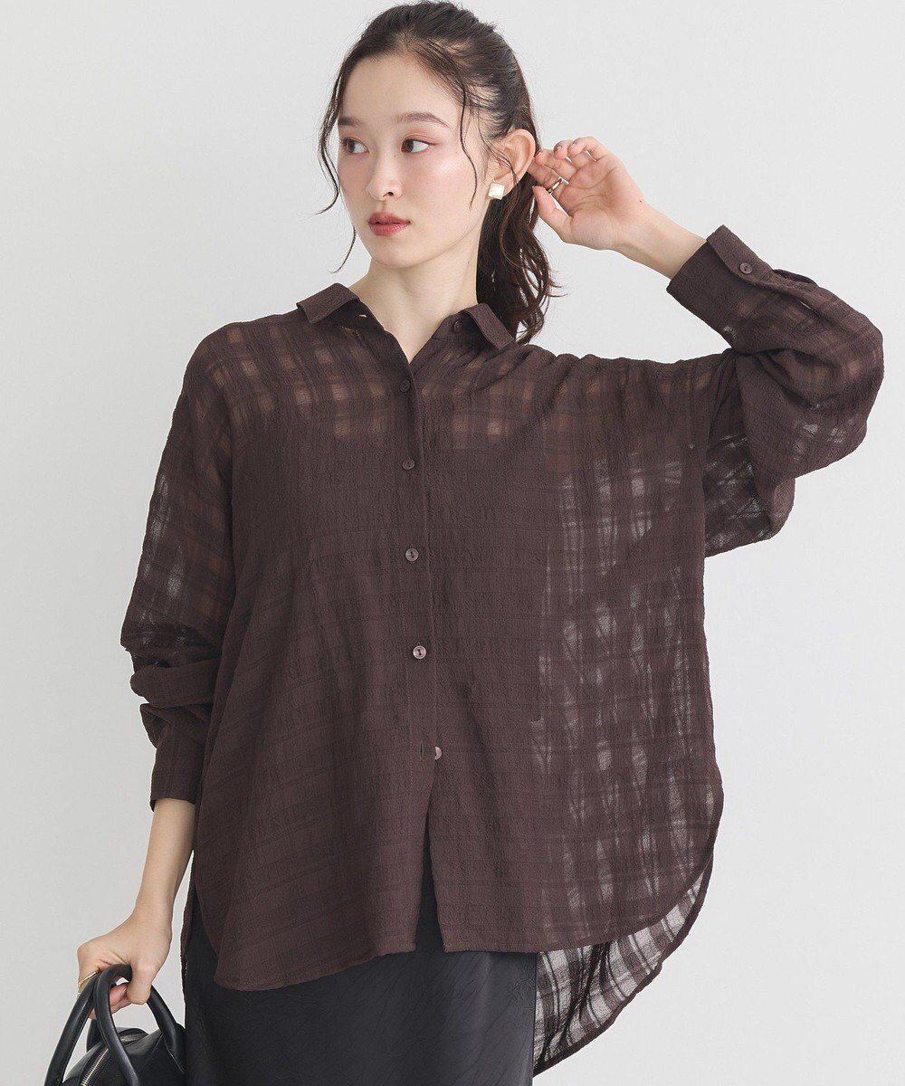 earth music&ecology シャドーチェックシャツ 