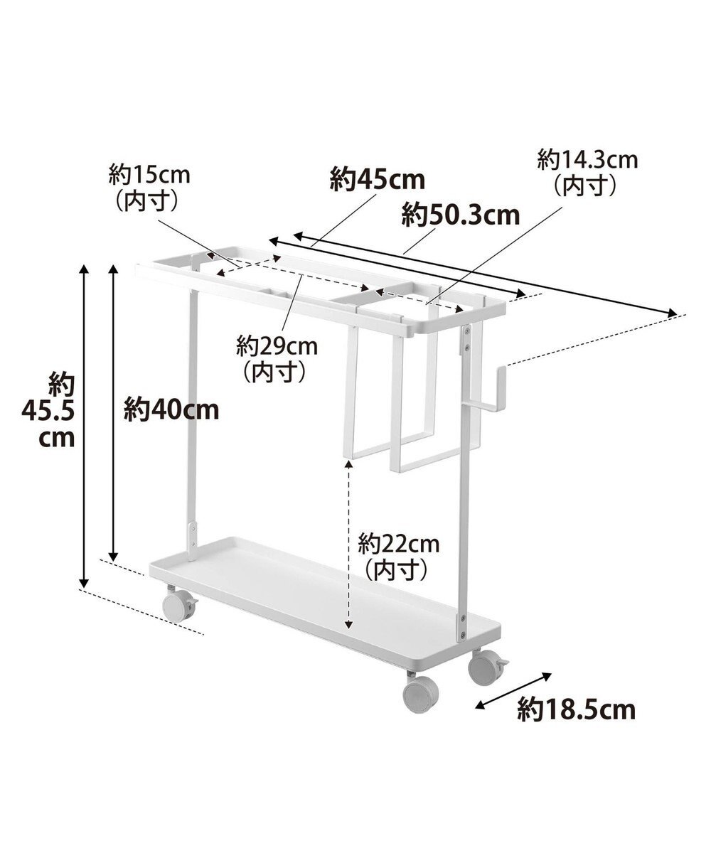 tower キャスター付きフィットネスグッズ収納ラック タワー ホワイト 
