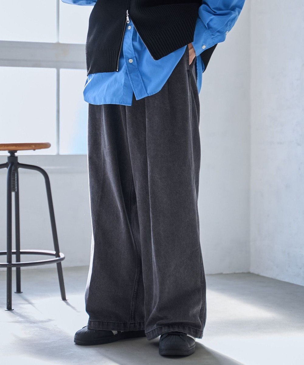 WEGO 【ウエストゴム】スーパーバギーデニムスラックス 