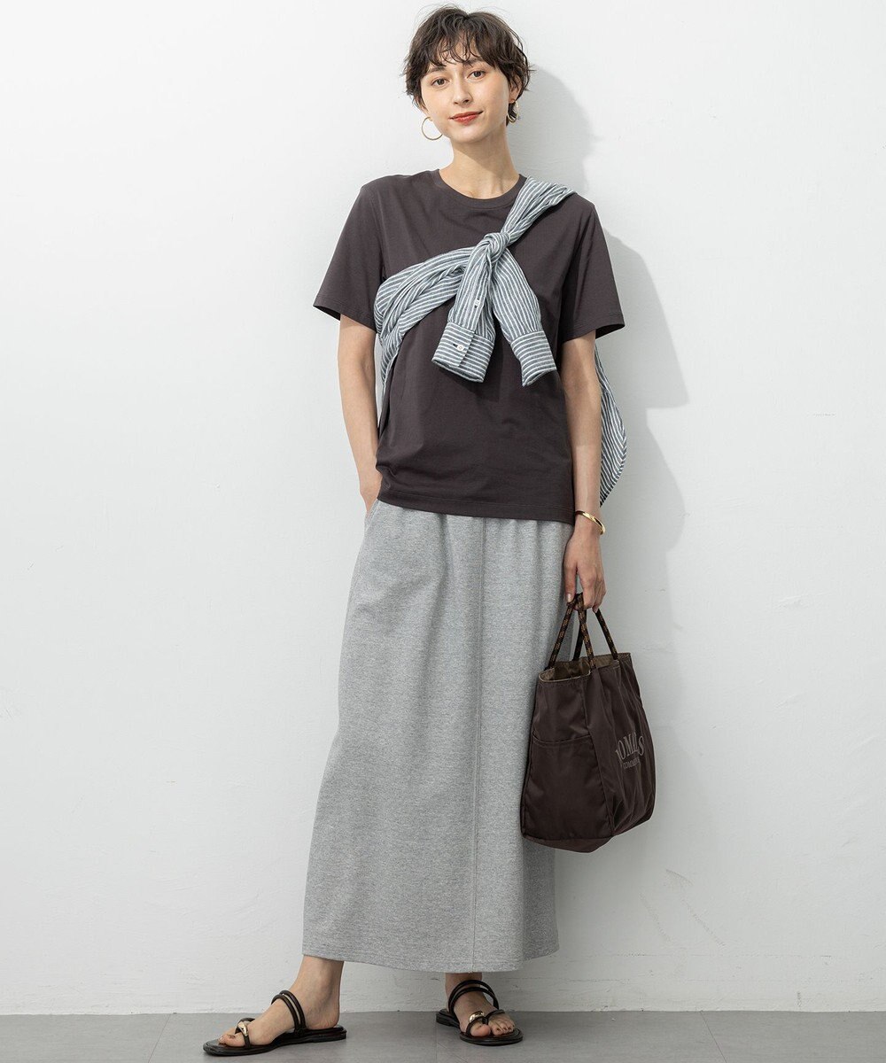 23区 L 【洗える】コンパクトヤーン スムース Tシャツ 