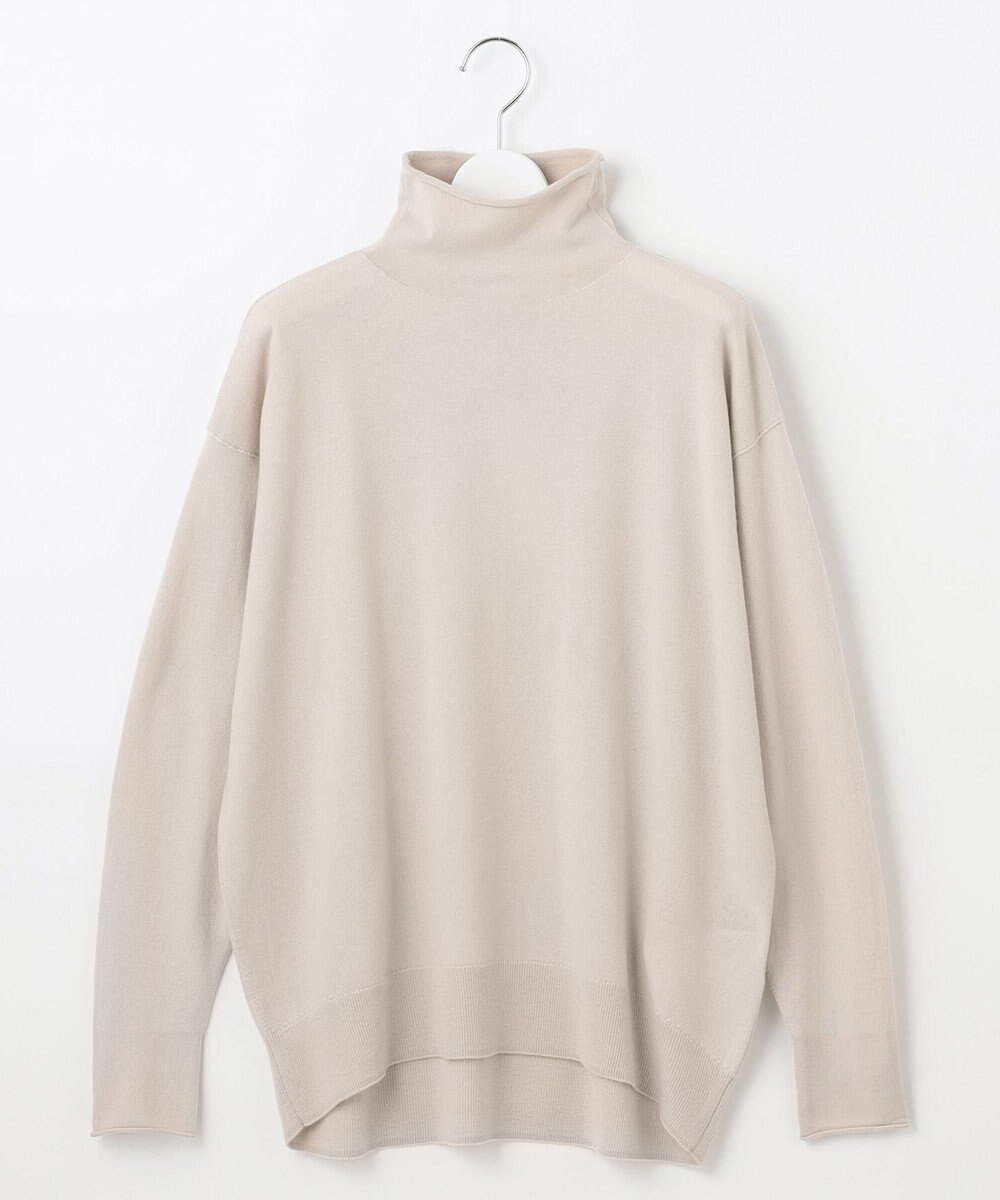 自由区 L 【洗える】ソフトウールハイゲージハイネック ニット 