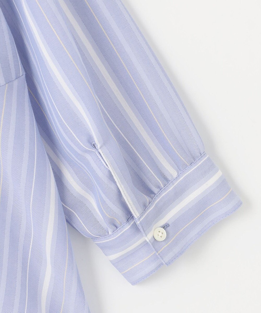 J.PRESS LADIES L 【洗える】SHEERストライプ ペプラム シャツ ブラウス 