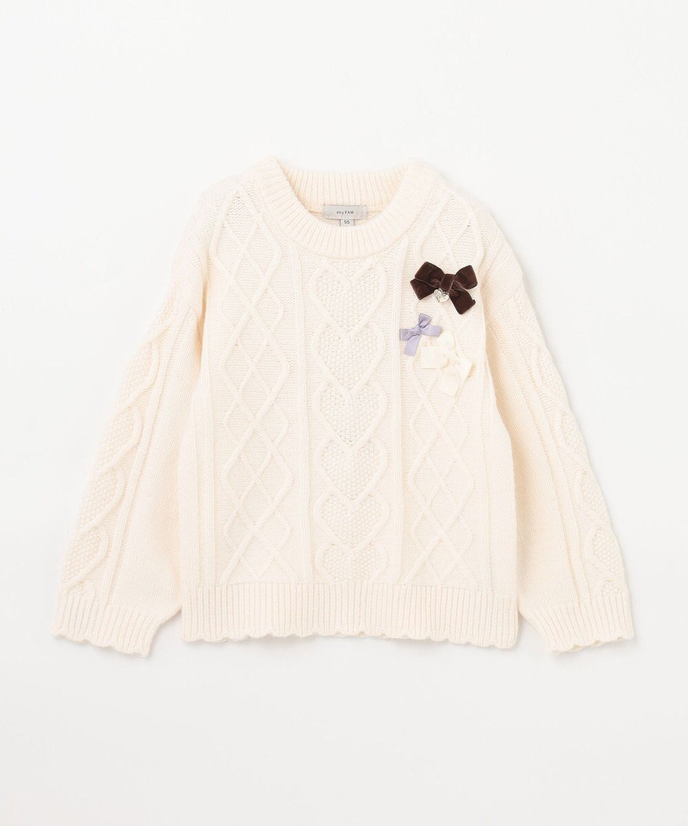 ANY KIDS リボン ケーブル ニット 