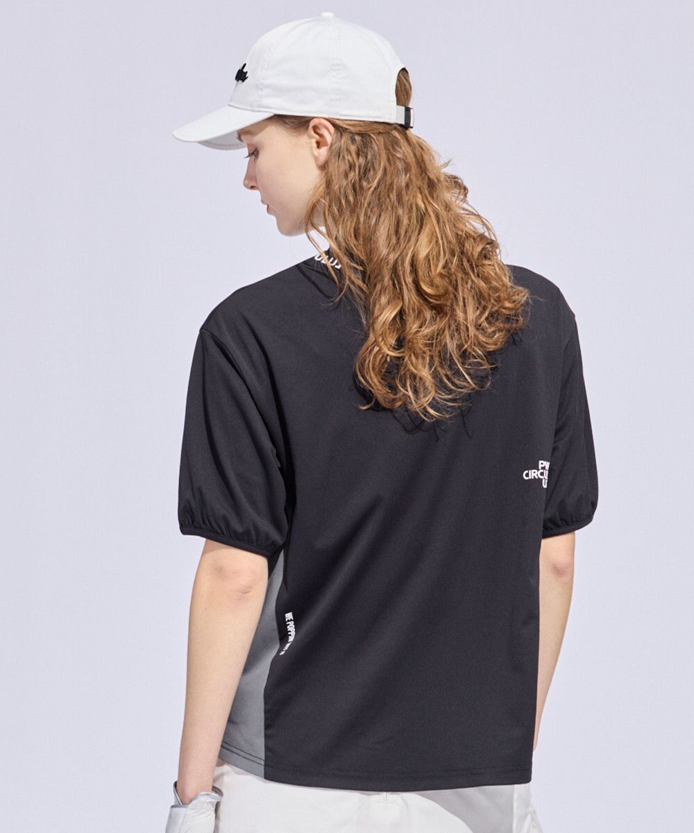 PW CIRCULUS 【WOMEN】パフスリーブメッシュコンビ モックネックT ゴルフウェア レディース 