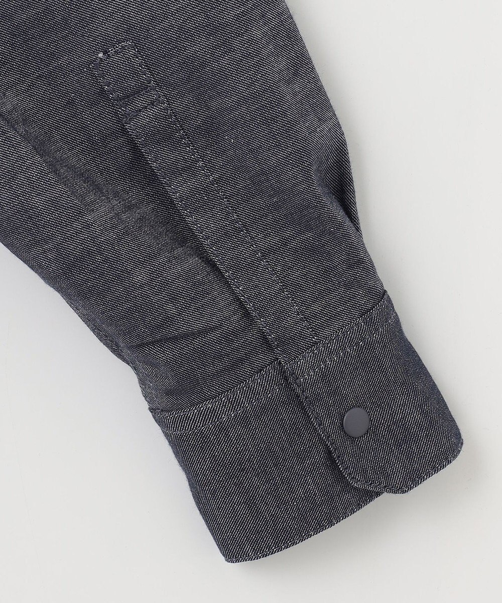 SHARE PARK LADIES 【UVカット・撥水・ストレッチ】イージーデニムノーカラーシャツ 