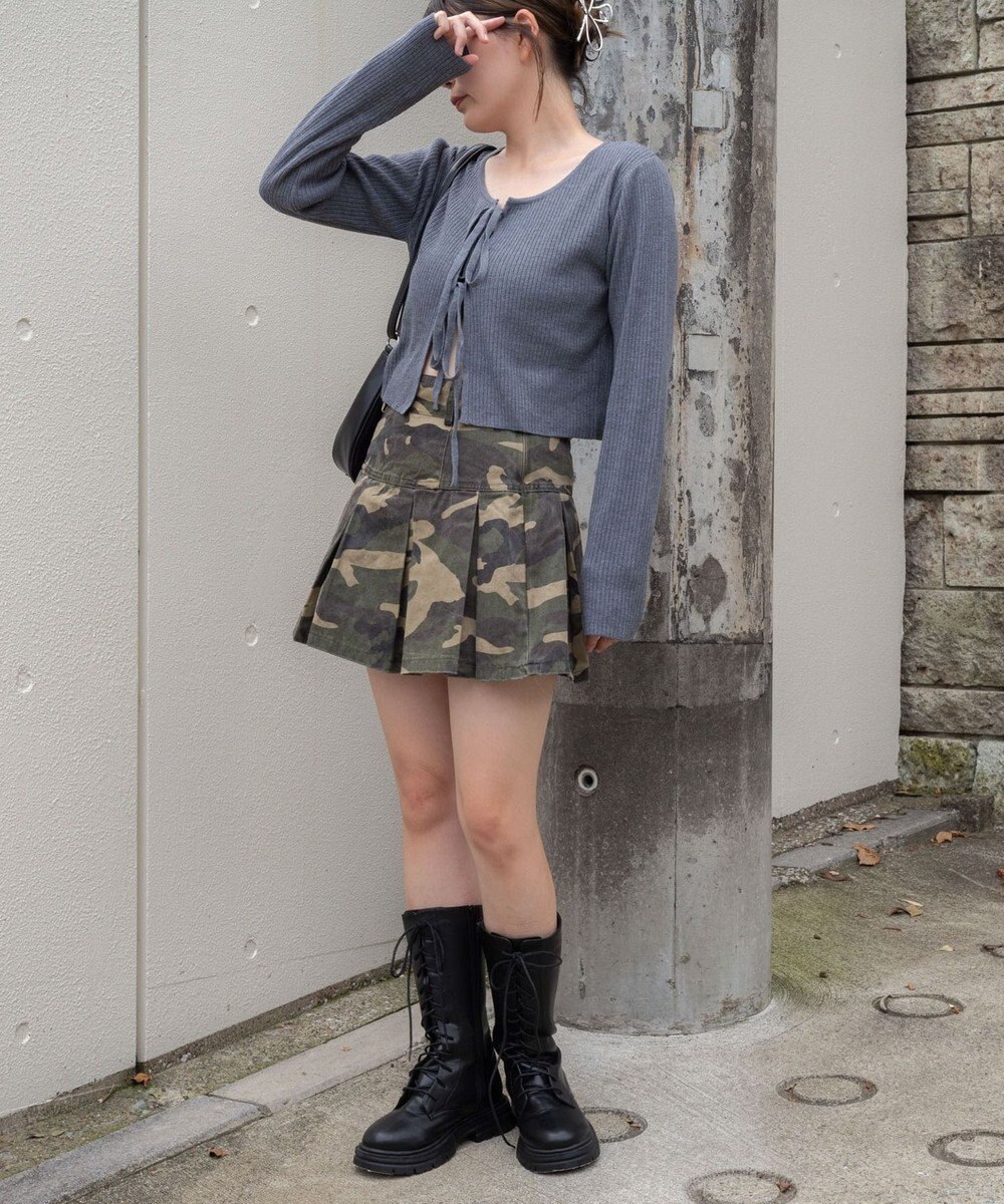 WEGO リボンリブカーディガン 