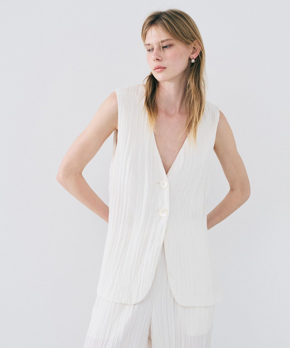 uncrave マシーンプリーツ ジレ 