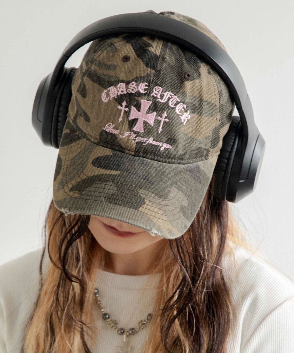 WEGO クロス刺繍カモフラキャップ 