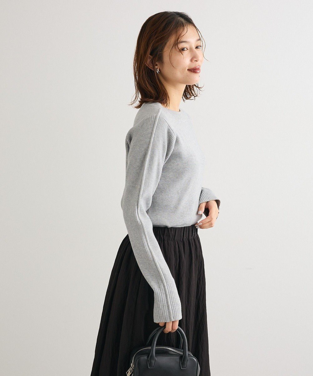 Green Parks ラメライン入りリブニットプルオーバー 